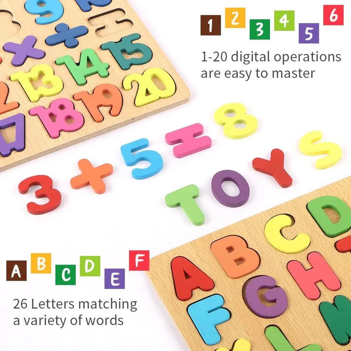 Wooden Numbers for Kids | Educational Toy Numbers 1 to 10 with Math Signs