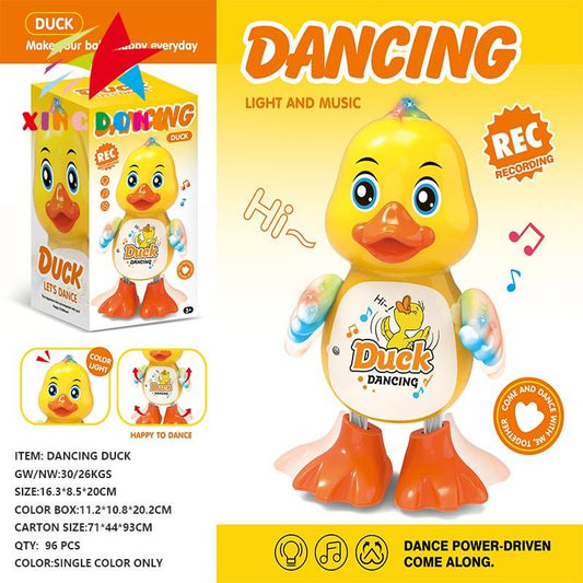 Electric Dance Lighting Duck Doll Interactive Dancing Mini Cute Duck Musical Baby Toy for Kid