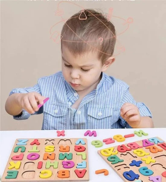 Wooden Alphabets for Kids | Capital ABC Small abc Random Board