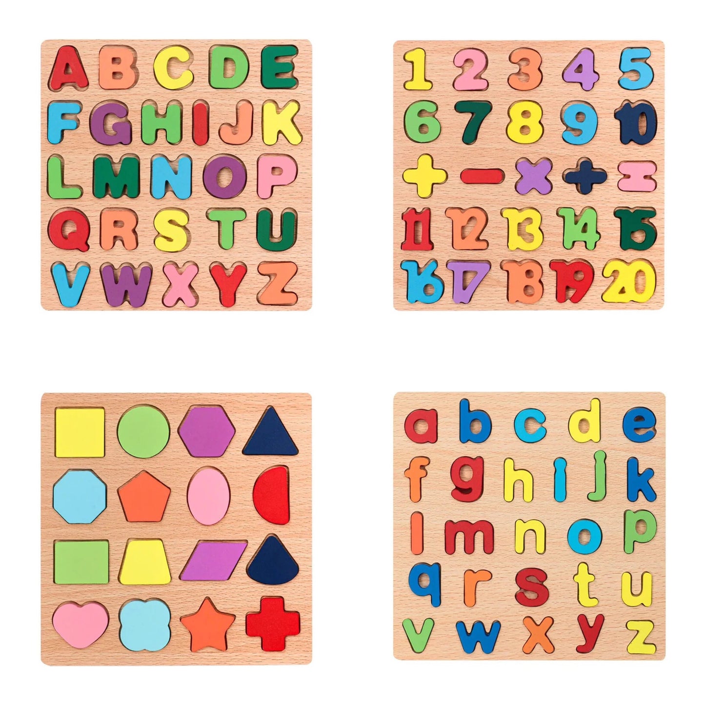 Wooden Shapes for Kids - Early Development Set (16 Shapes)